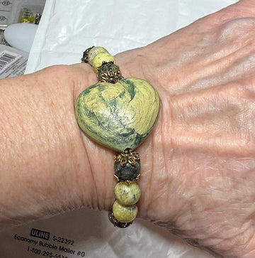 Stretch Bracelet - Serpentine and Jasper