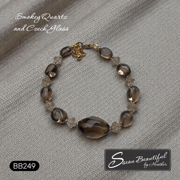 Luscious Smokey Quartz adjustable bracelet