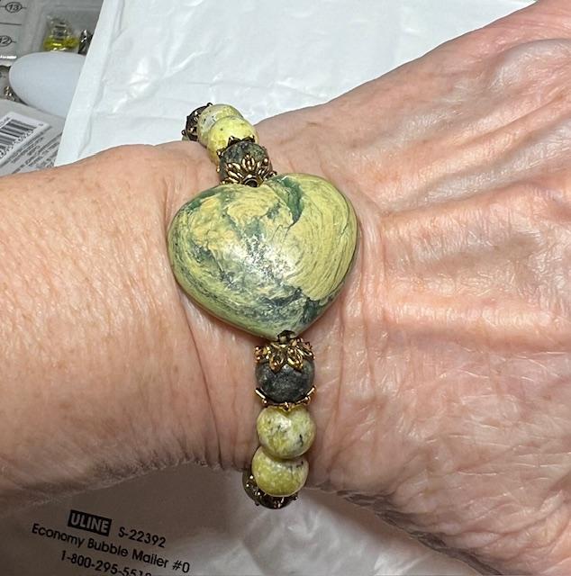 Stretch Bracelet - Serpentine and Jasper
