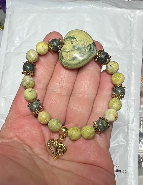 Stretch Bracelet - Serpentine and Jasper