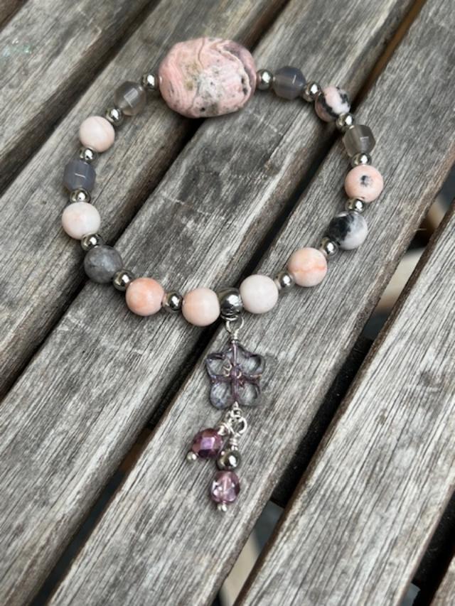 Bracelet - Rhodochrosite, Jasper and Onyx