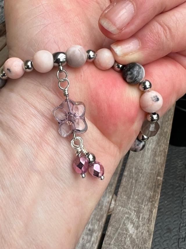 Bracelet - Rhodochrosite, Jasper and Onyx