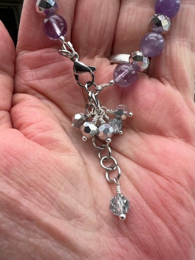 Bracelet with Amethyst and Crystals