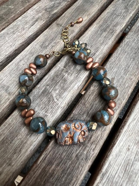 Bracelet with Elephant Focal