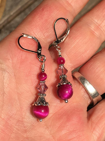 Rose Tiger Eye Earrings