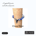 Adjustable bracelet with Crystal Quartz tubes and Sapphire Aura Quartz rounds Clasp View