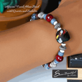 Colorful Adjustable Bracelet with African Fused Glass Accents