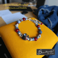 Colorful Adjustable Bracelet with African Fused Glass Accents