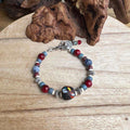 Colorful Adjustable Bracelet with African Fused Glass Accents