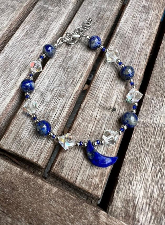 Bracelet - Lapis Lazuli "Moon and the Stars"