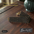 Sseau Beautiful! hand-stitched Miyuki seed bead cuff bracelet in warm brown and gold with gold clasp.