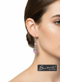 Sseau Beautiful! lavender Angelite and Czech glass dangle earrings, 2 inches long, with stainless steel lever backs.
