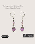 Sseau Beautiful! lavender Angelite & Czech Glass dangle earrings with 304 stainless steel lever back ear wires.