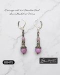 Sseau Beautiful! lavender Angelite and Czech glass dangle earrings, 2 inches long, with stainless steel lever backs.