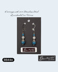 Sseau Beautiful! Ocean Mist dangle earrings with blue apatite and white nephrite jade stones, 2-inch drop, stainless steel lever backs.