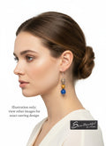 Sseau Beautiful! 2-inch dangle earrings with Picture Jasper, blue stone, and Czech glass beads on stainless steel lever backs.