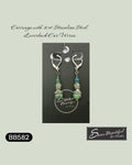 Sseau Beautiful! Tri-Colour Howlite & green crystal dangle earrings with 304 stainless steel leverback ear wires.